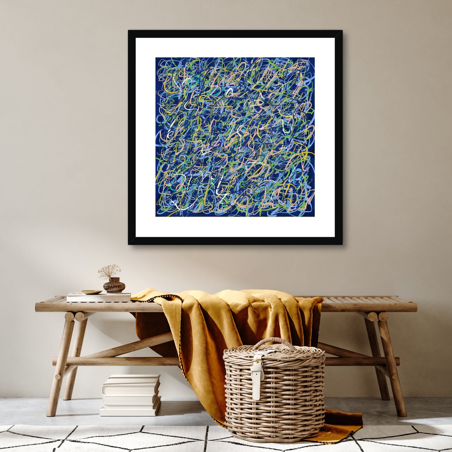 'Street Lights And Stars' Fine Art Print Framed (With Mount)