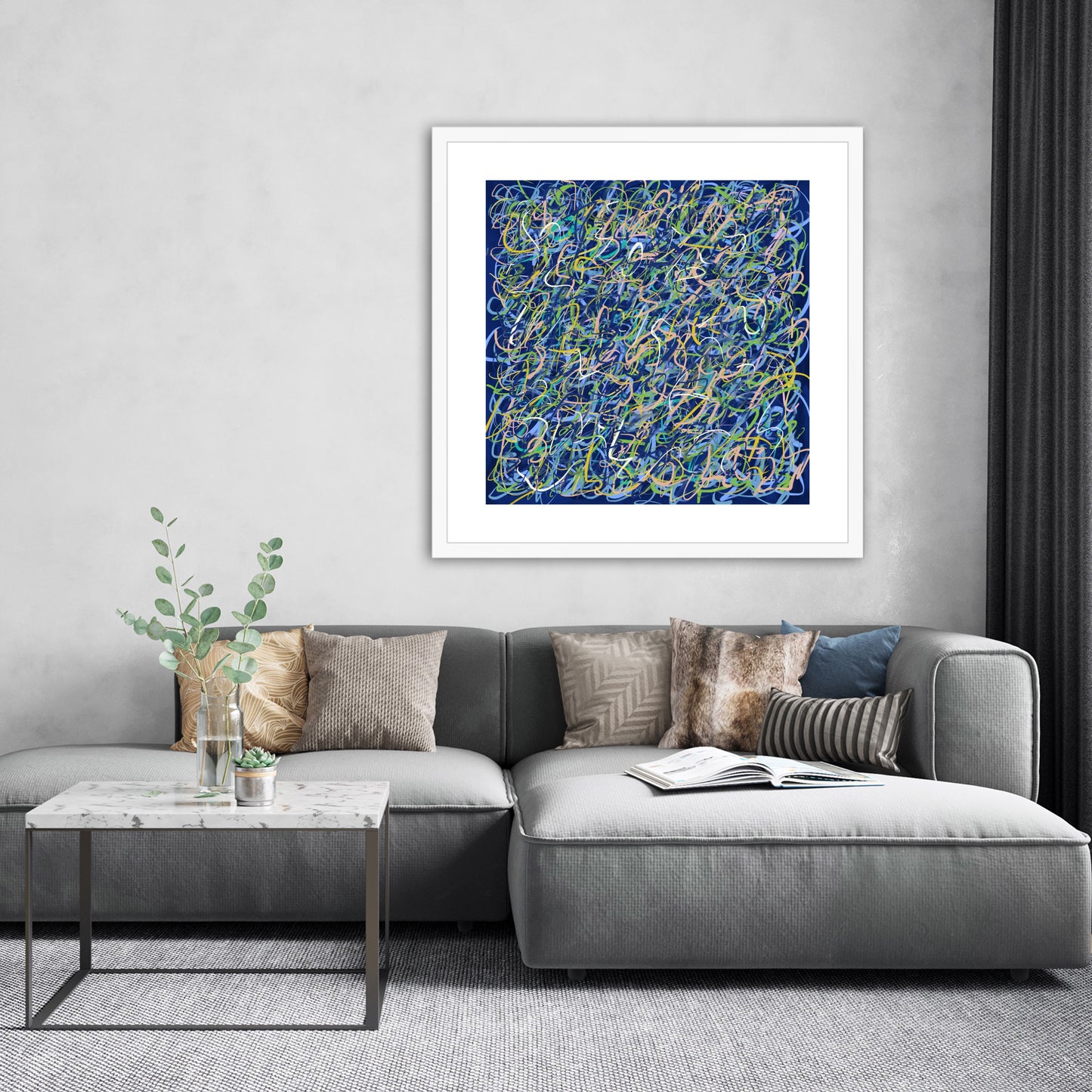'Street Lights And Stars' Fine Art Print Framed (With Mount)