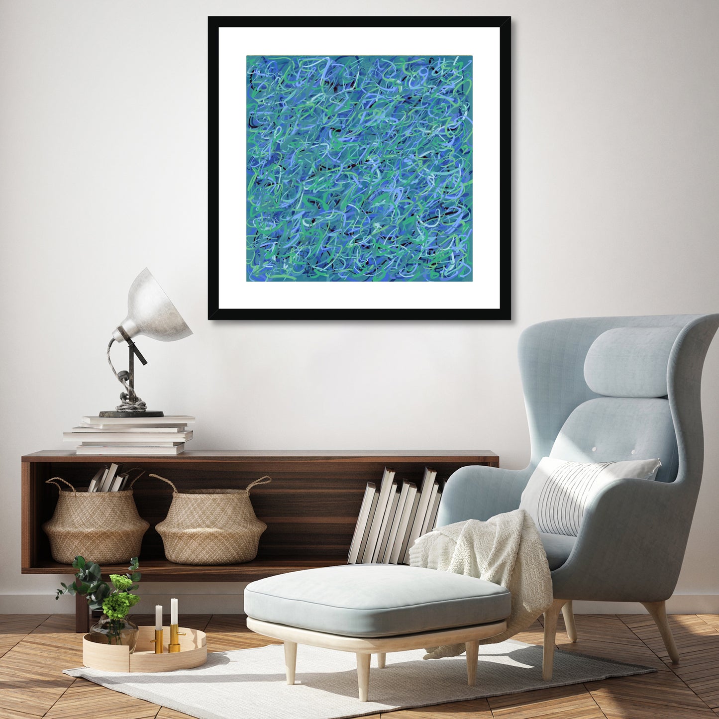 'Waterlilies' Fine Art Print Framed (With Mount)