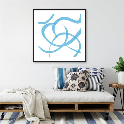 Abstract Art Print (Framed With Mount) 'Blueberry Blue'
