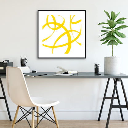 Abstract Art Print (Framed) 'Lemony Lemon'