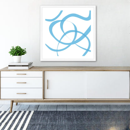 Abstract Art Print (Framed With Mount) 'Blueberry Blue'