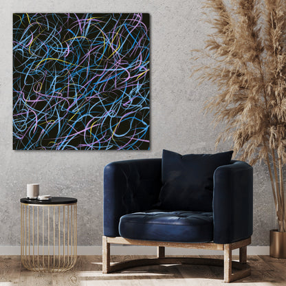 Abstract Canvas Art Print 'Frosty Night'