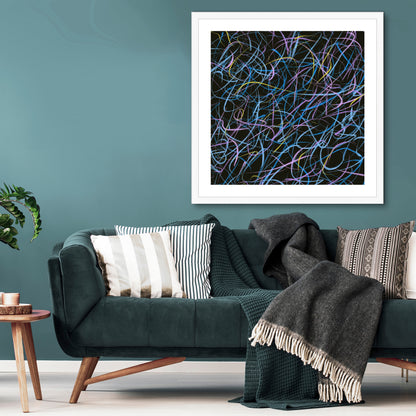 Abstract Art Print (Framed With Mount) 'Frosty Night'