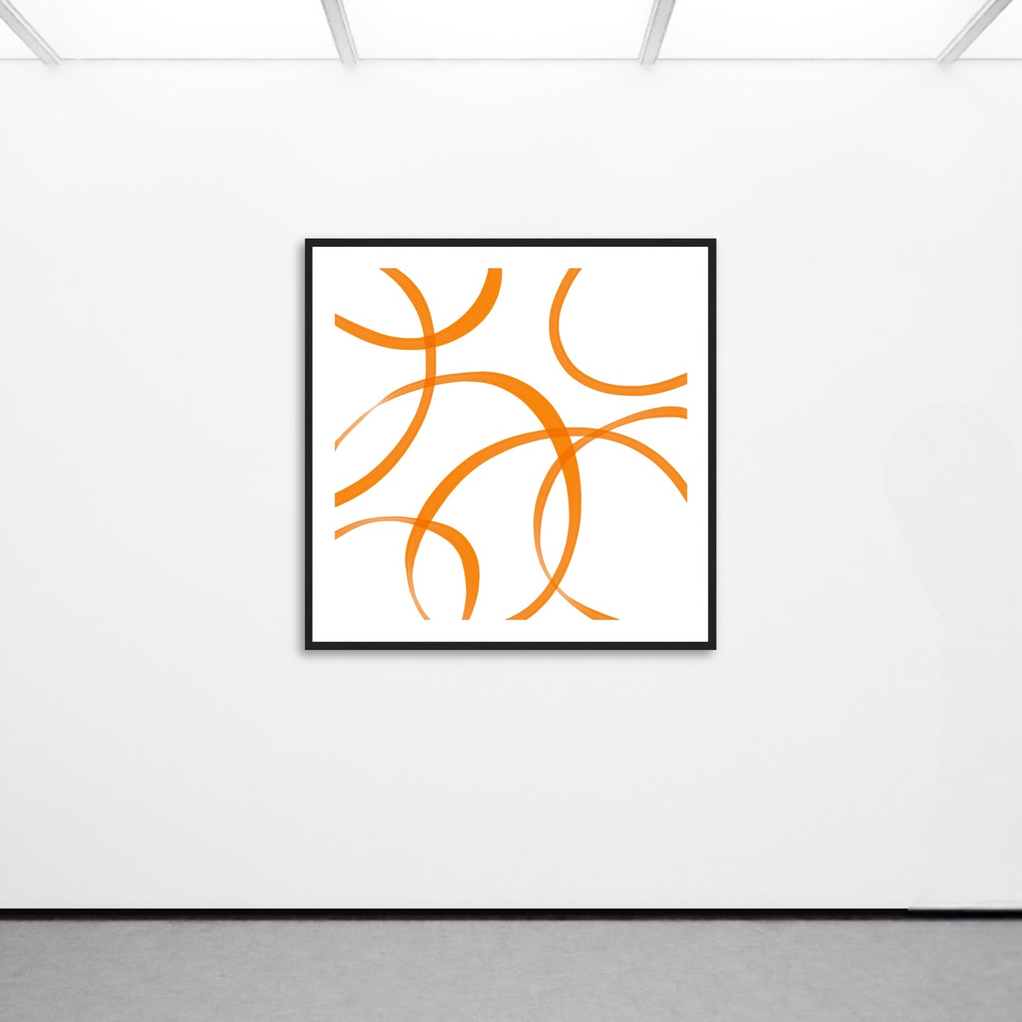 Abstract Art Print (Framed With Mount) 'Tangerine Orange'