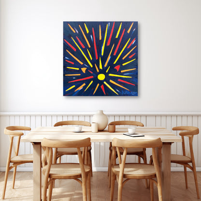 'Hedgehog on Midnight Blue' - Canvas Print