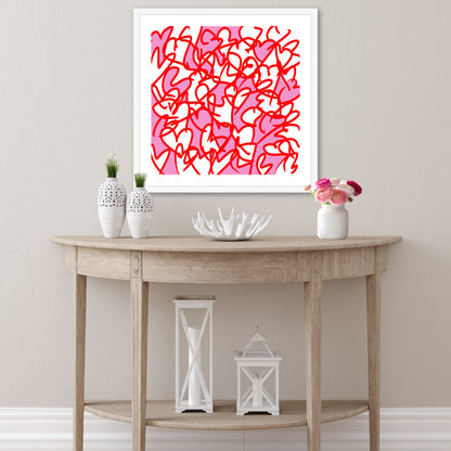 Abstract Art Print (Framed With Mount) 'Love Is All Around'