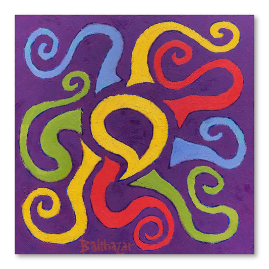 'Octopus on Deep Purple' - Canvas Print