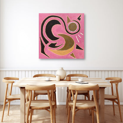 'Puss on Pink' - Canvas Print