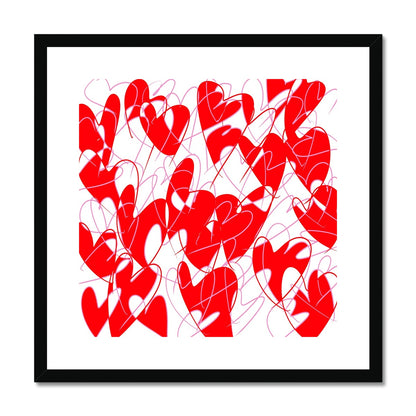 Abstract Art Print (Framed With Mount) 'Love Is In The Air'