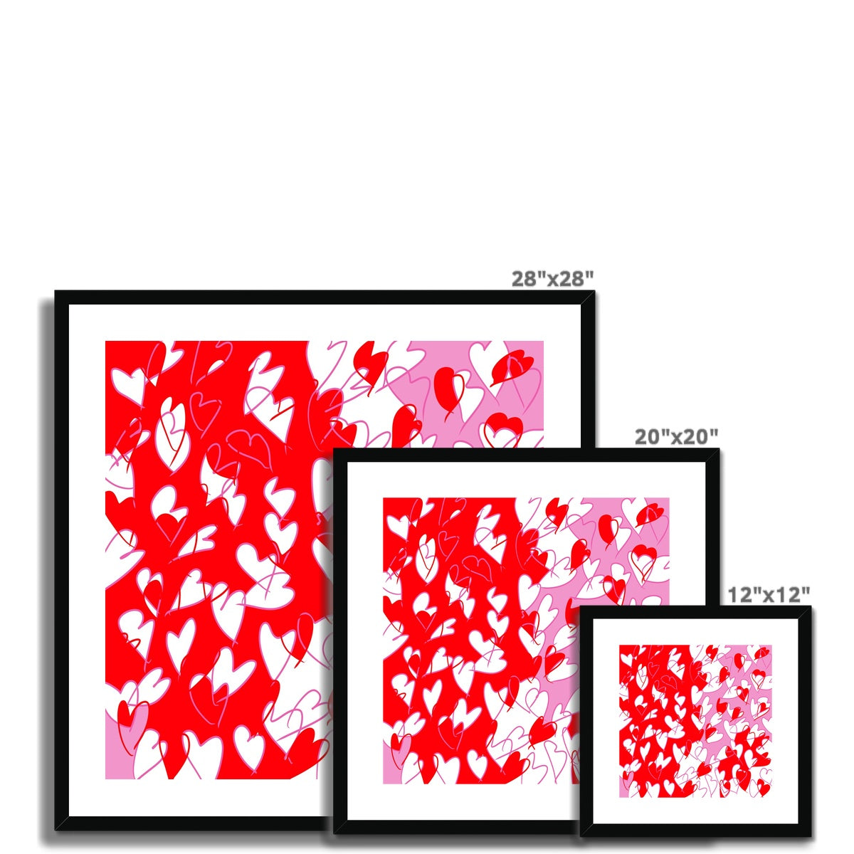 Abstract Art Print (Framed With Mount) 'All You Need Is Love'