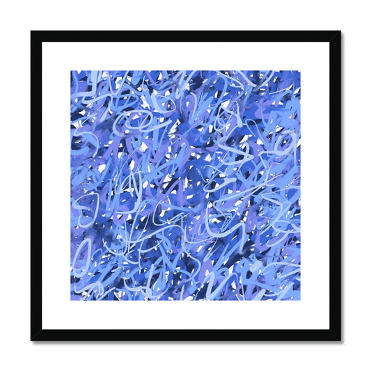 Frosty blue hues tinged with mauve and sparkles of white in a black frame with white mount.