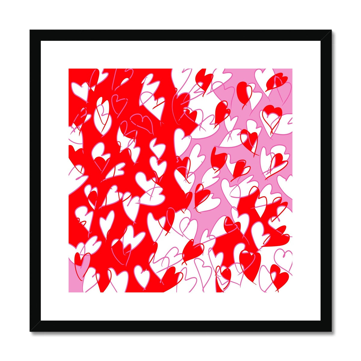 Abstract Art Print (Framed With Mount) 'All You Need Is Love'